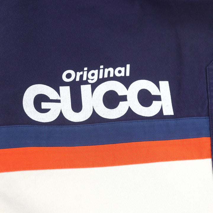 Great GUCCI Shorts Logo print Navy cotton mens 44 666529