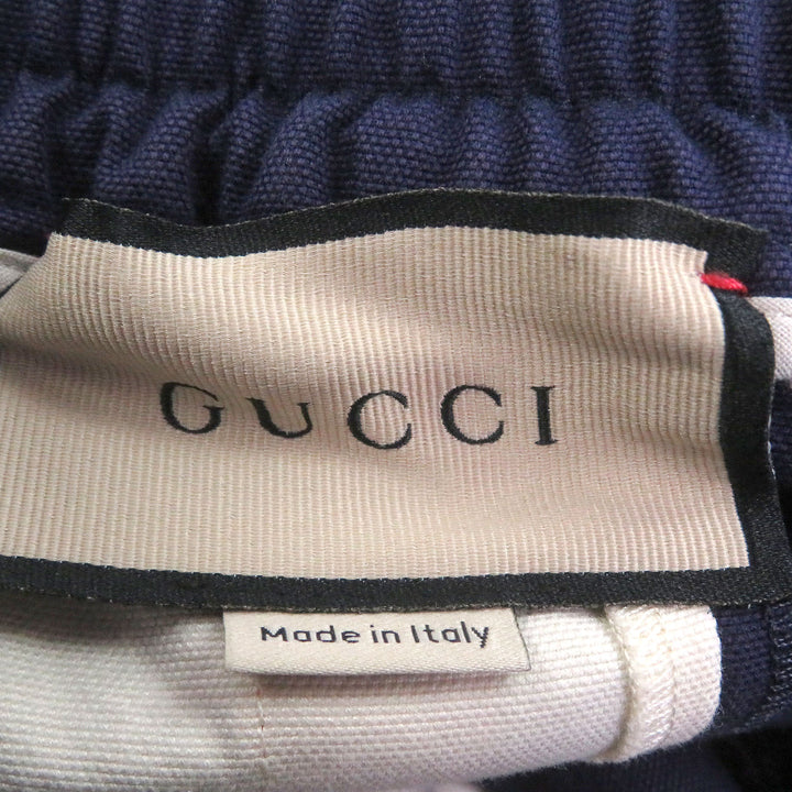 Great GUCCI Shorts Logo print Navy cotton mens 44 666529