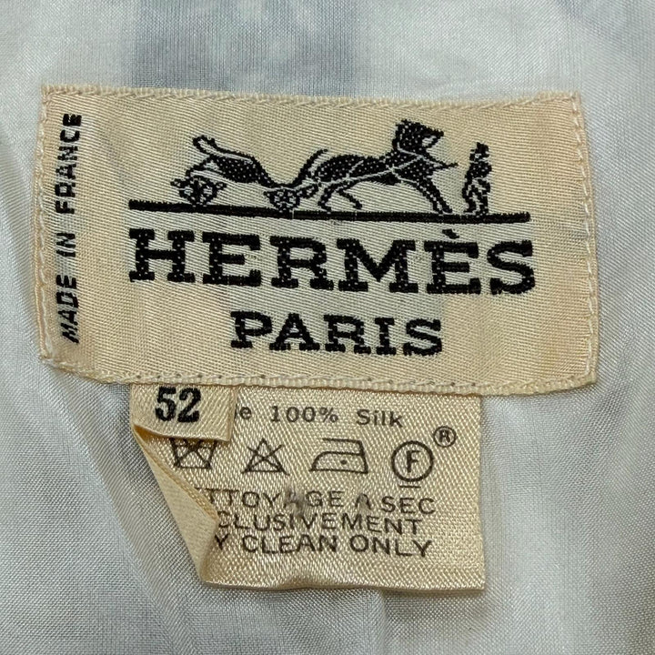 Excellent HERMES Best All-over print gilet white silk mens 52