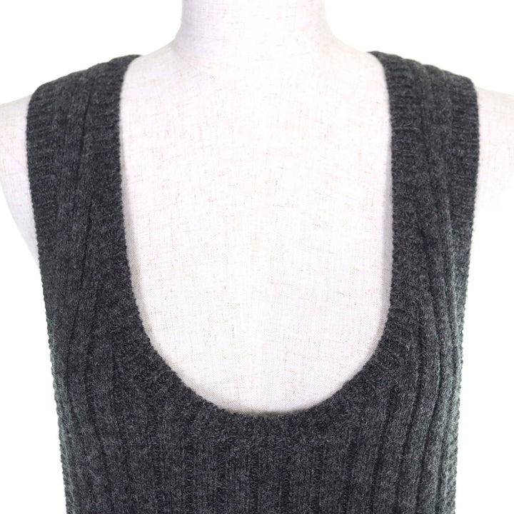 Excellent LOUIS VUITTON one piece Monogram leather tag, asymmetrical ribbed XS