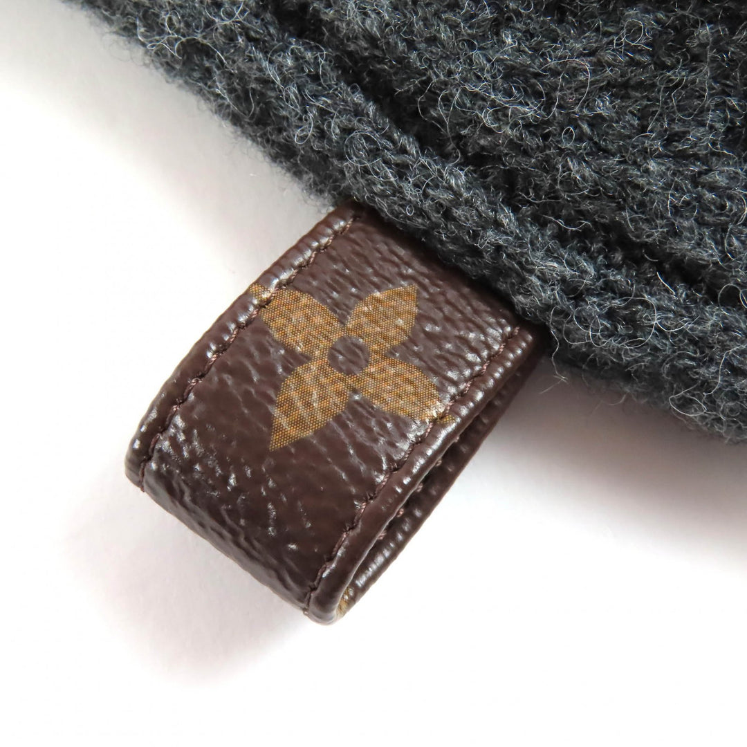 Excellent LOUIS VUITTON one piece Monogram leather tag, asymmetrical ribbed XS