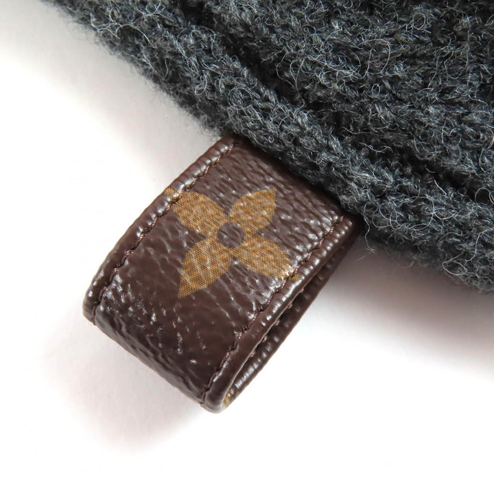 Excellent LOUIS VUITTON one piece Monogram leather tag, asymmetrical ribbed XS