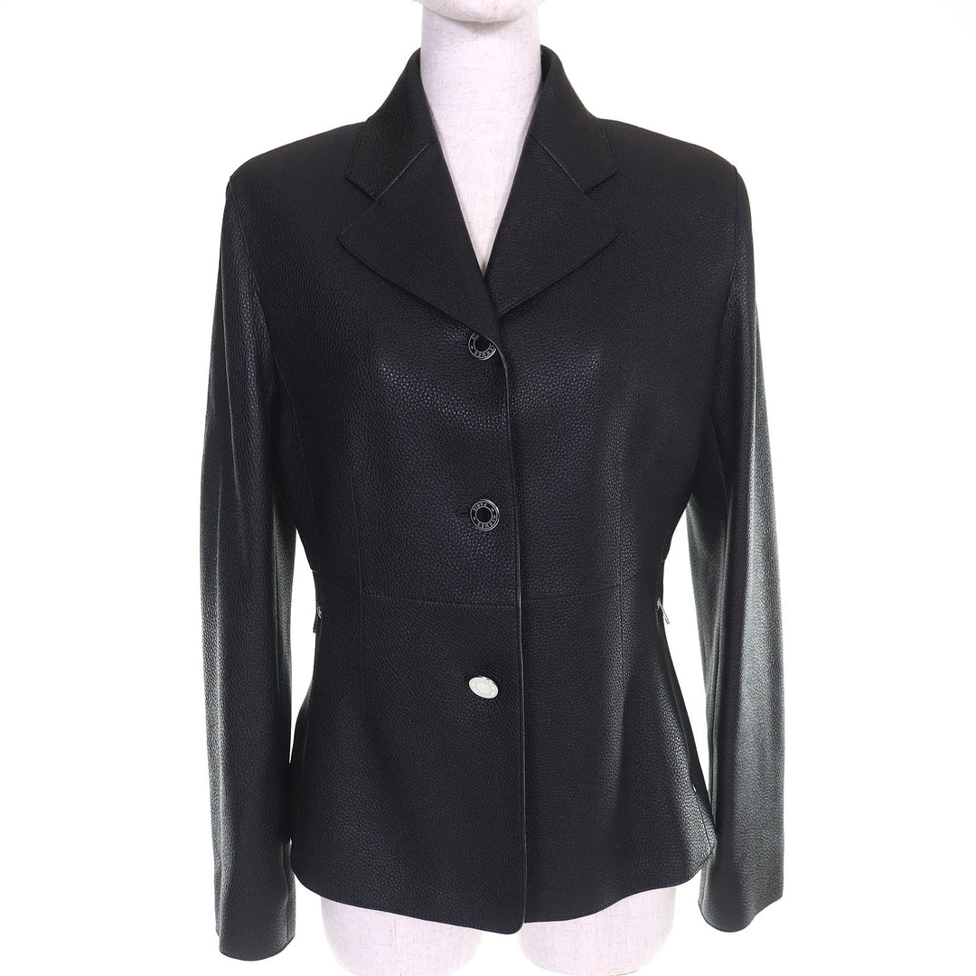 Excellent HERMES leather jacket Serie Button Deerskin Riding Jacket 38 4H1205D2