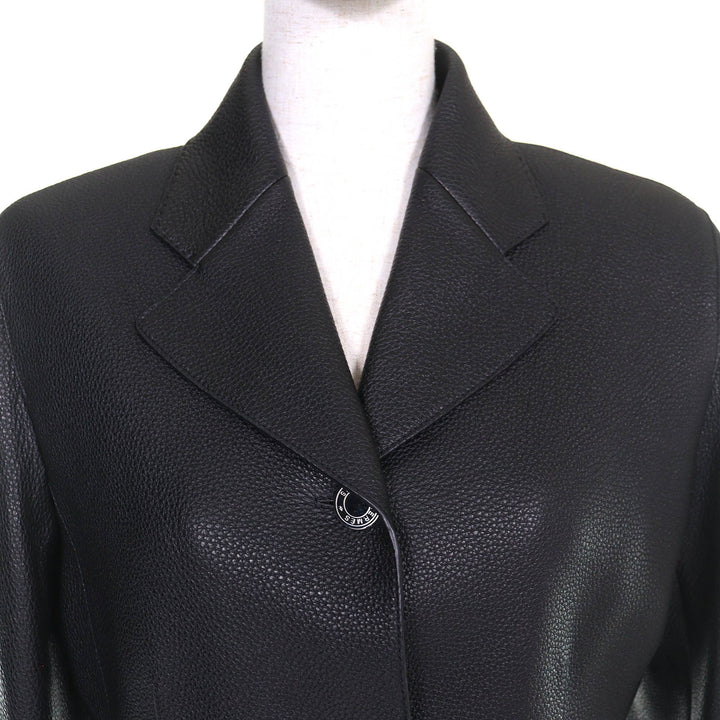 Excellent HERMES leather jacket Serie Button Deerskin Riding Jacket 38 4H1205D2