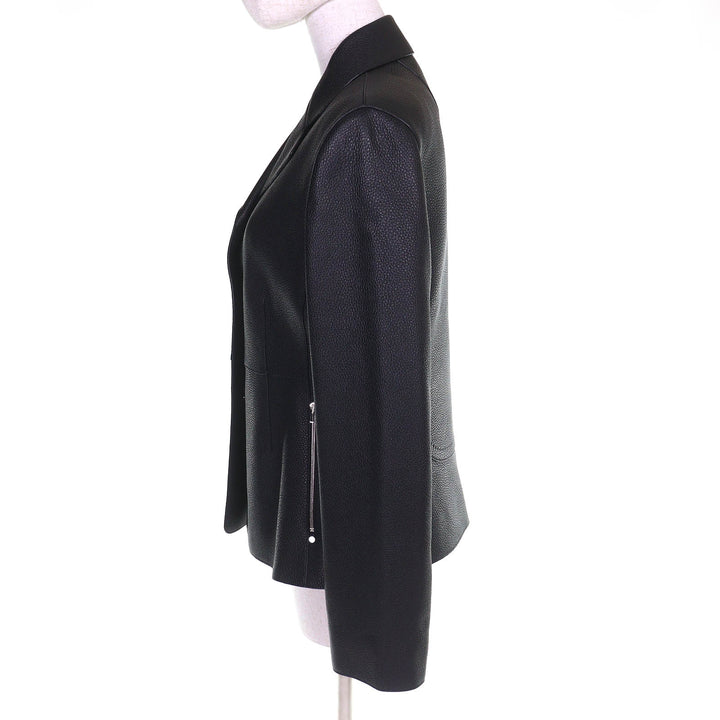 Excellent HERMES leather jacket Serie Button Deerskin Riding Jacket 38 4H1205D2