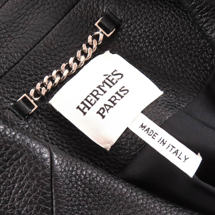 Excellent HERMES leather jacket Serie Button Deerskin Riding Jacket 38 4H1205D2