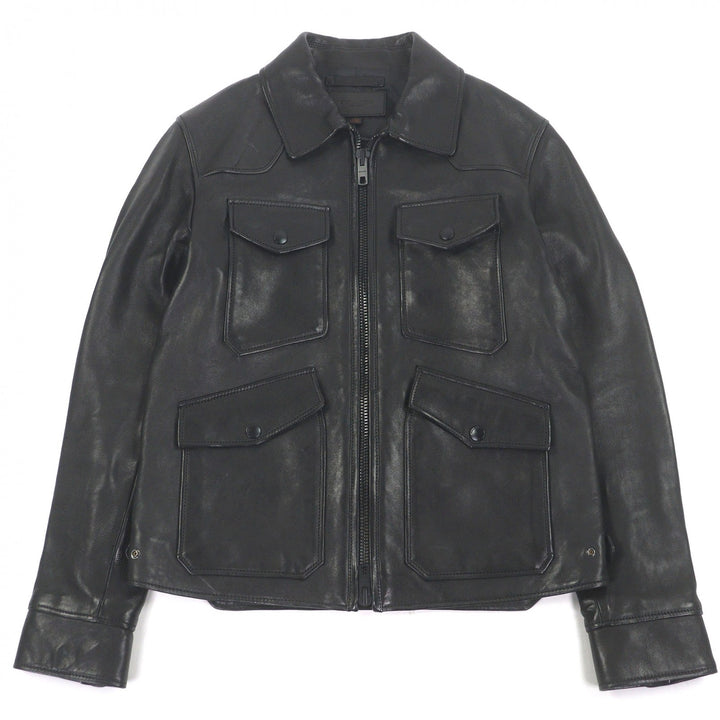 Great COACH leather jacket Riders black Sheep leather mens S