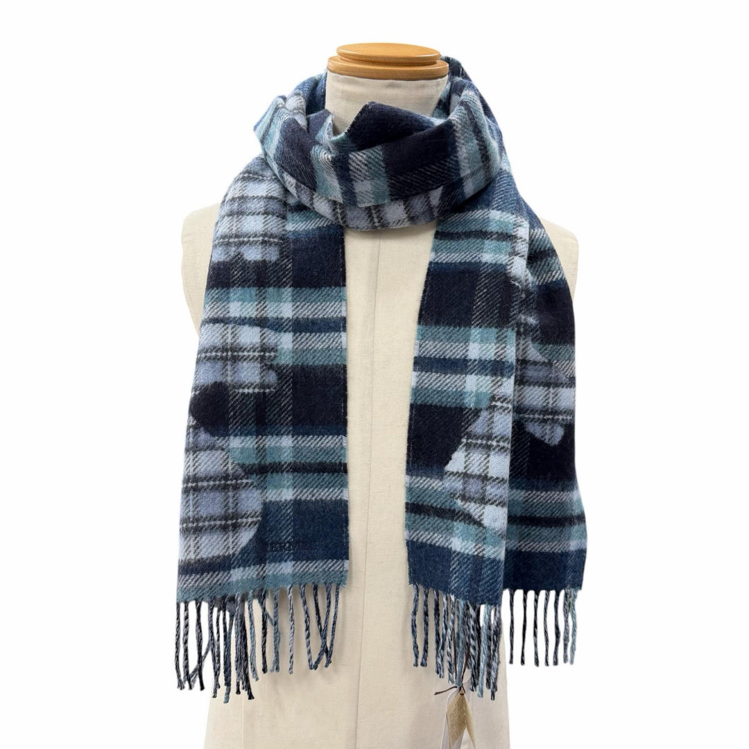 Pristine HERMES Scarf Echec aux Roi Tartan cashmere mens