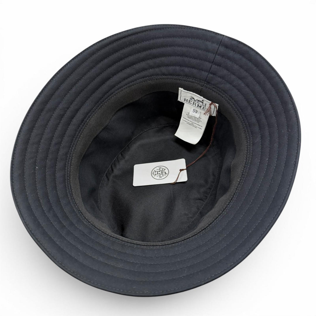 Pristine HERMES hat black cotton mens