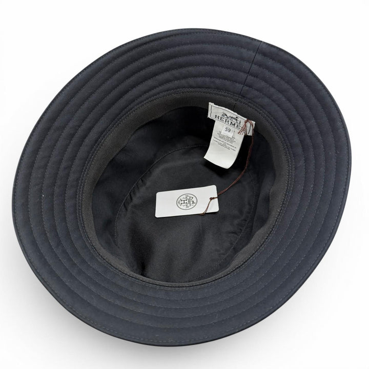 Pristine HERMES hat black cotton mens