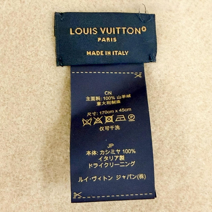 Excellent LOUIS VUITTON muffler reykjavik Monogram Giant Pattern cashmere M78123