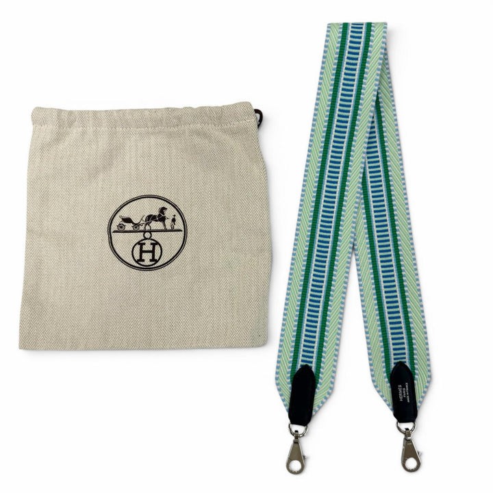 Excellent HERMES Shoulder strap Bundriere San Glucaval Tower ash Women
