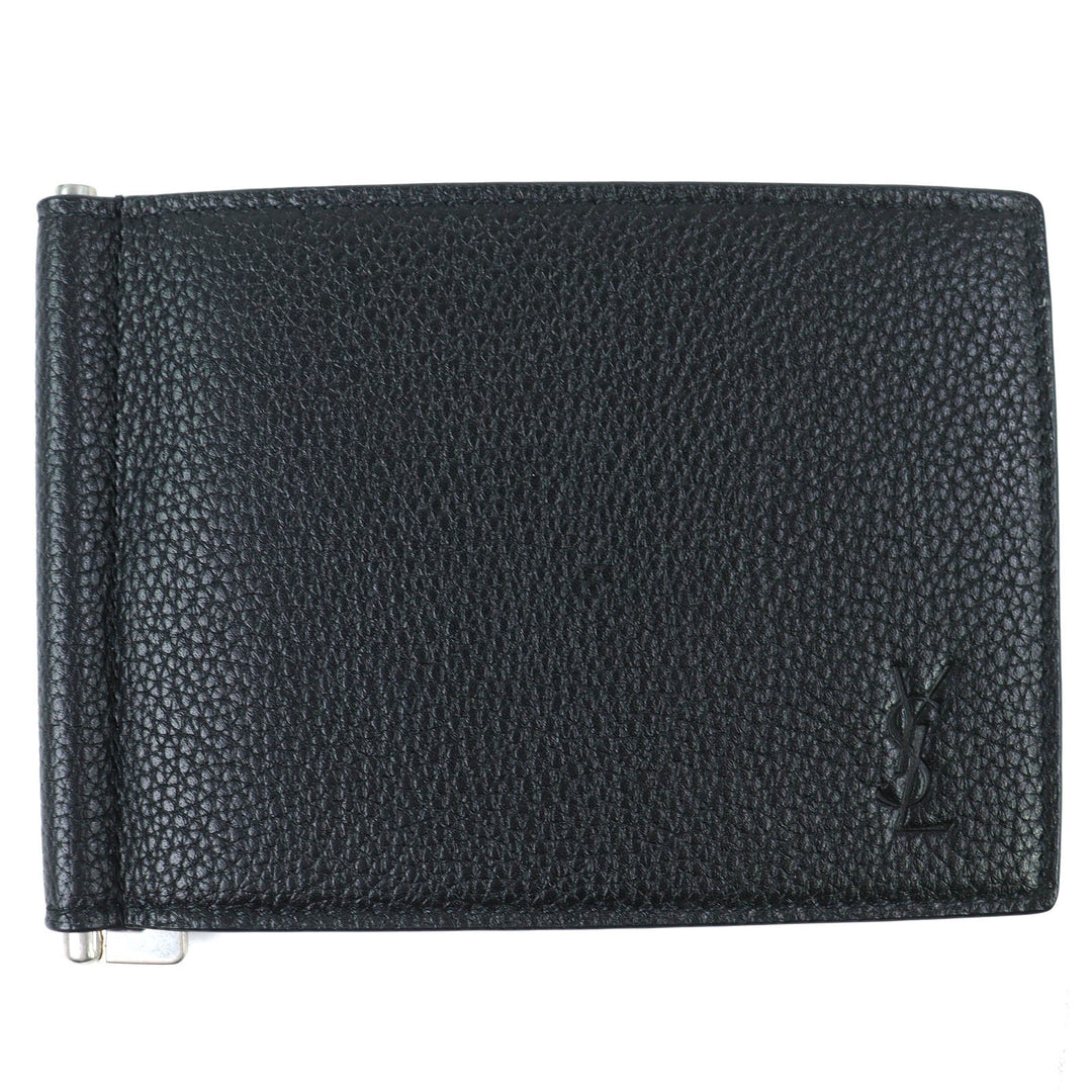 Excellent SAINT LAURENT PARIS Bifold Wallet Card Case Bill Clip Wallet 691633