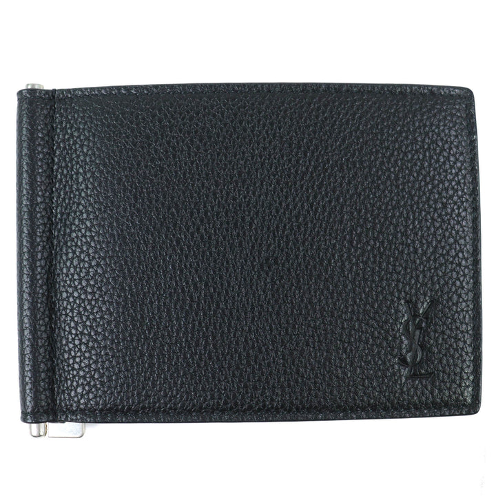 Excellent SAINT LAURENT PARIS Bifold Wallet Card Case Bill Clip Wallet 691633