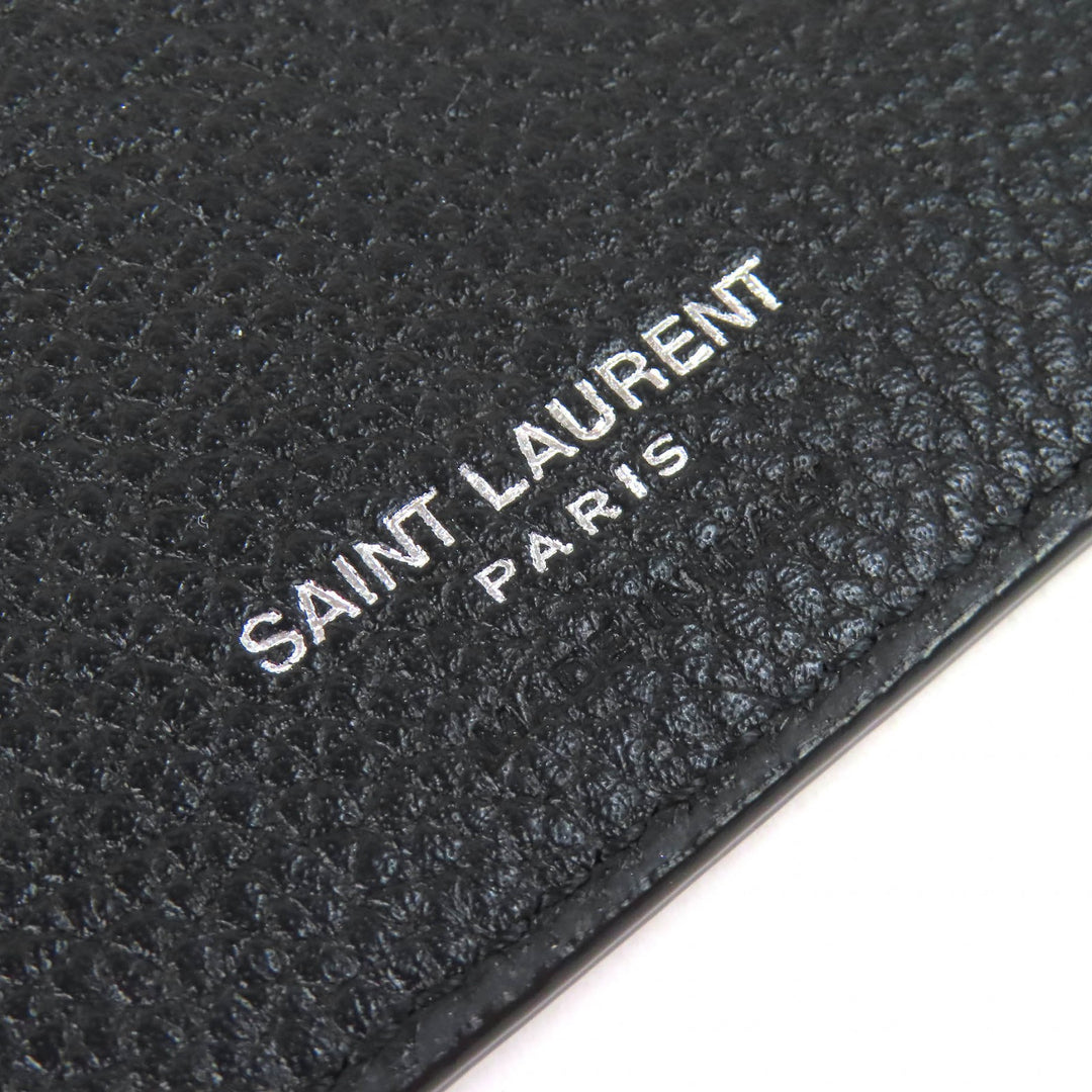Excellent SAINT LAURENT PARIS Bifold Wallet Card Case Bill Clip Wallet 691633