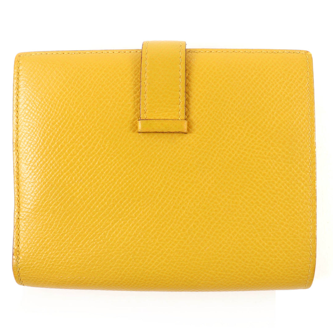 Great HERMES Bifold Wallet BEAN Compact Compact wallet Epsom Leather Women