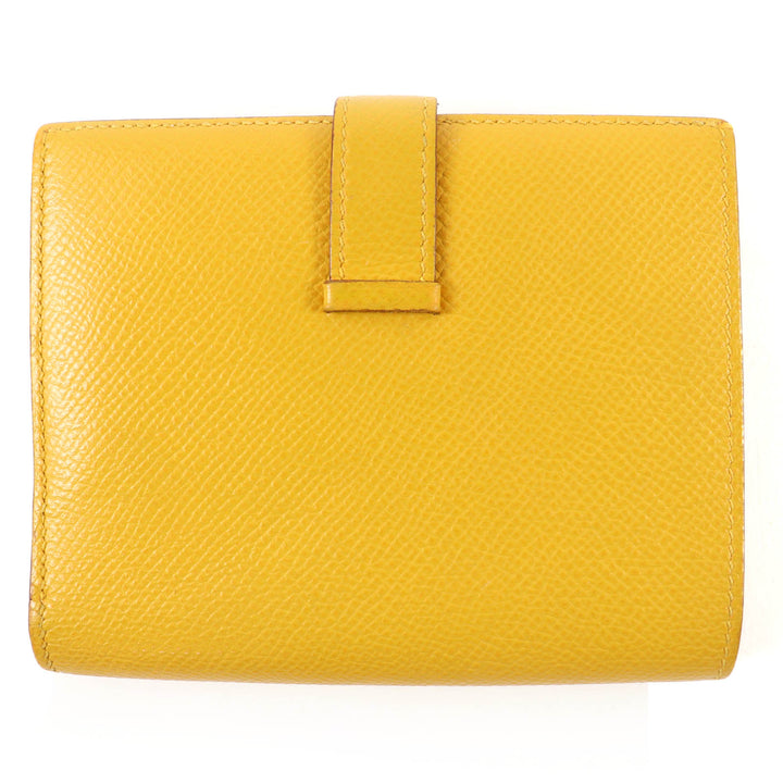 Great HERMES Bifold Wallet BEAN Compact Compact wallet Epsom Leather Women