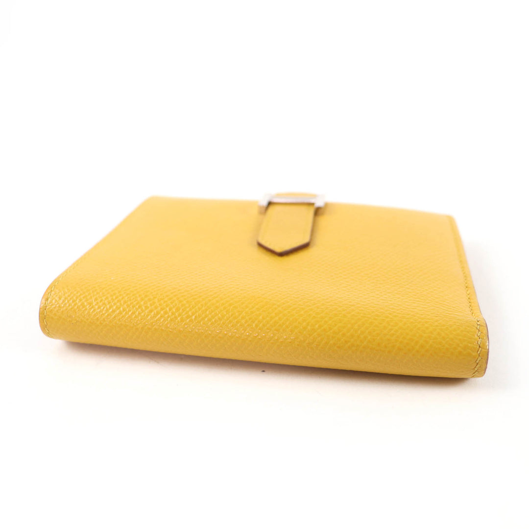 Great HERMES Bifold Wallet BEAN Compact Compact wallet Epsom Leather Women