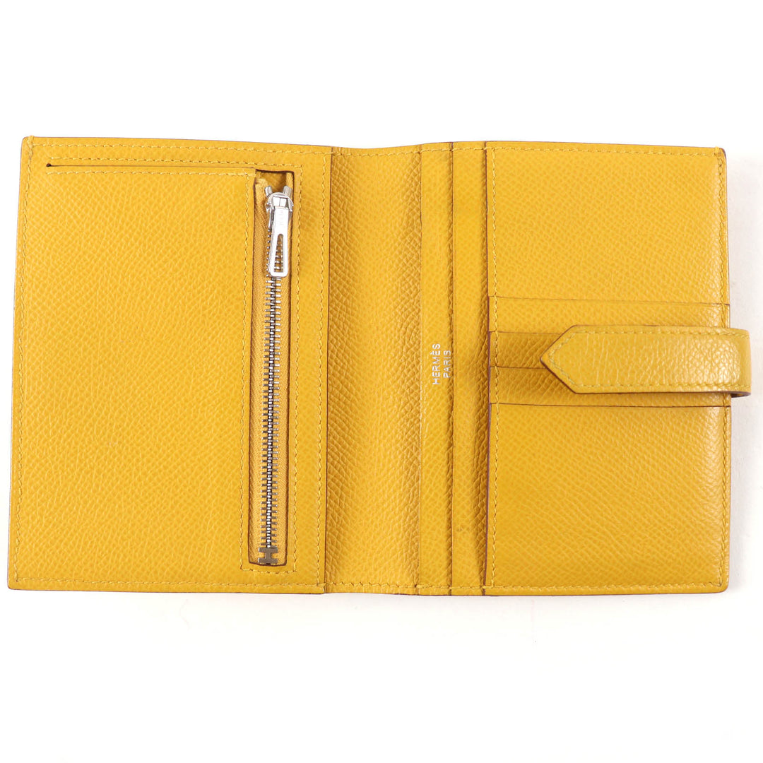 Great HERMES Bifold Wallet BEAN Compact Compact wallet Epsom Leather Women