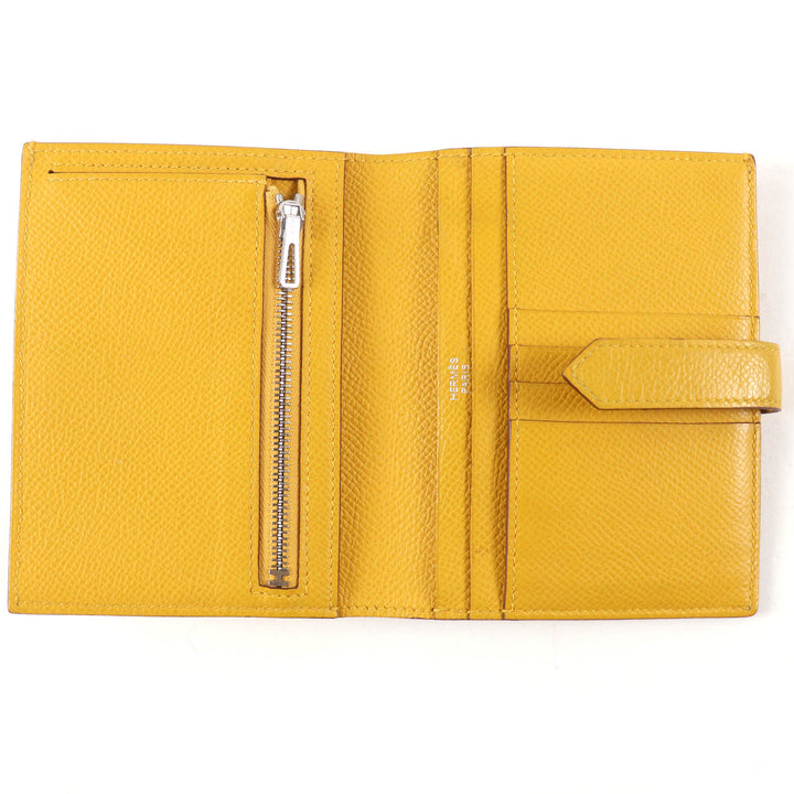Great HERMES Bifold Wallet BEAN Compact Compact wallet Epsom Leather Women
