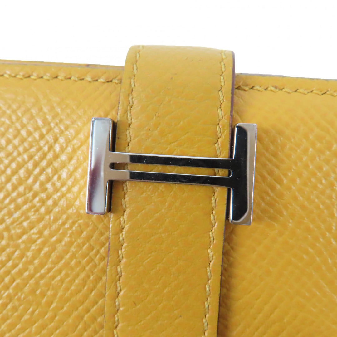 Great HERMES Bifold Wallet BEAN Compact Compact wallet Epsom Leather Women