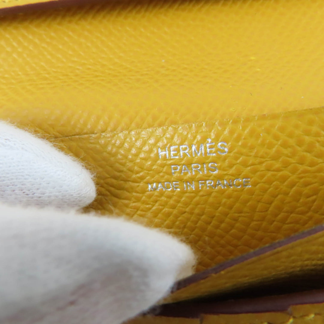 Great HERMES Bifold Wallet BEAN Compact Compact wallet Epsom Leather Women