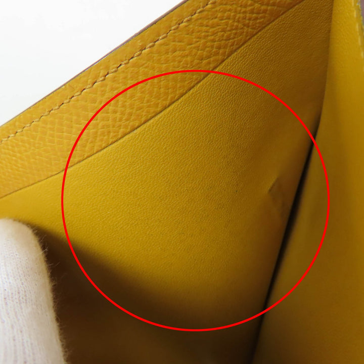 Great HERMES Bifold Wallet BEAN Compact Compact wallet Epsom Leather Women