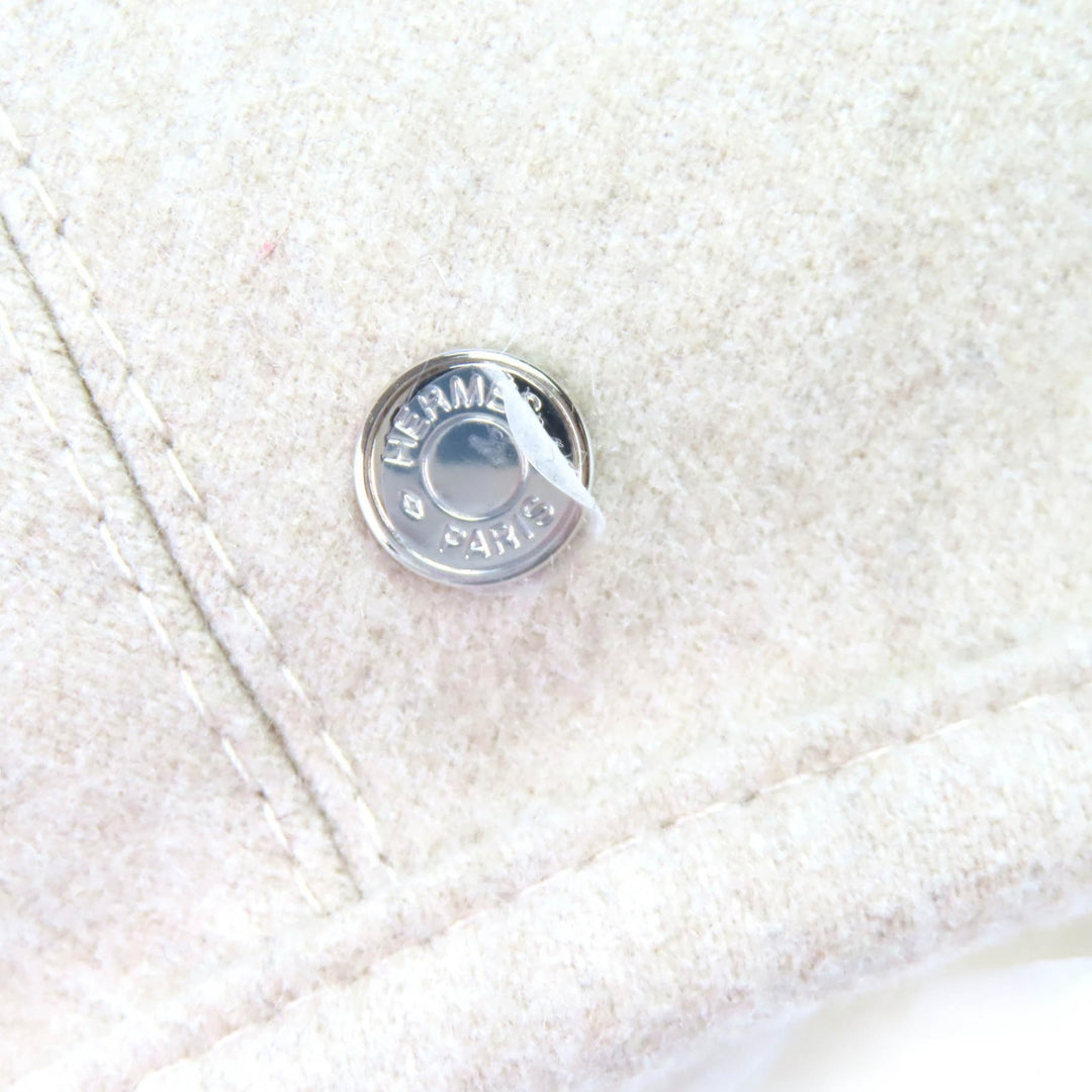 Pristine HERMES beret Saint Honoré Serie button beige cashmere Women 57