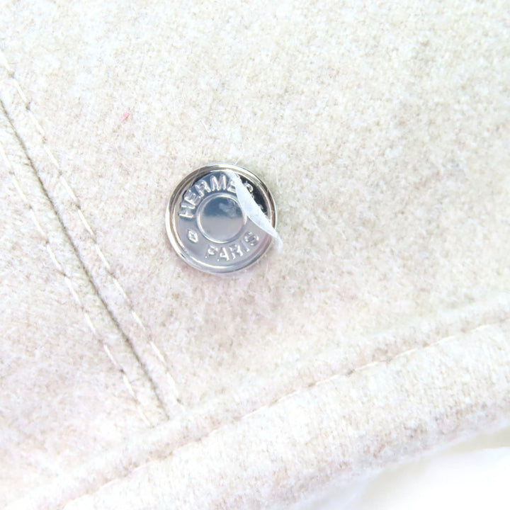 Pristine HERMES beret Saint Honoré Serie button beige cashmere Women 57