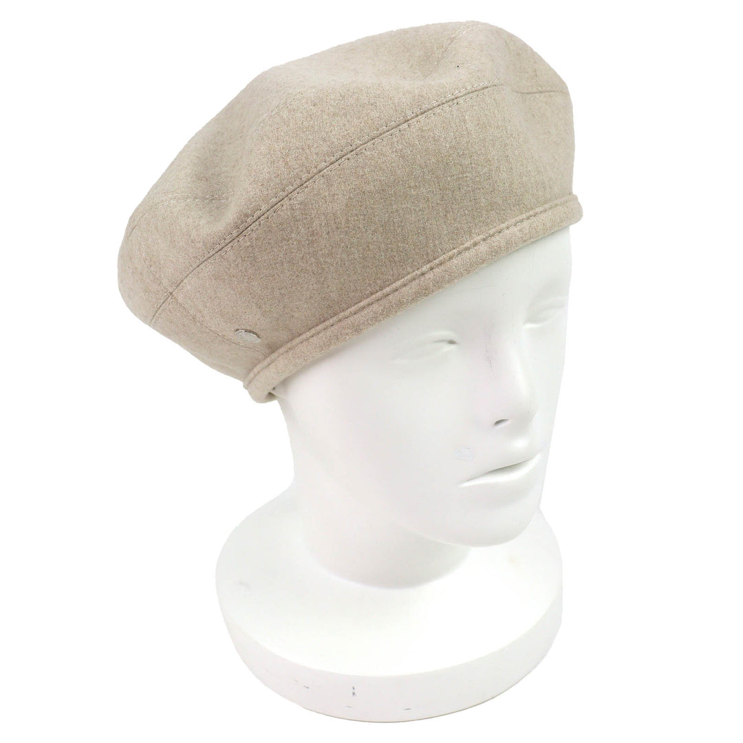 Pristine HERMES beret Saint Honoré Serie button beige cashmere Women 57