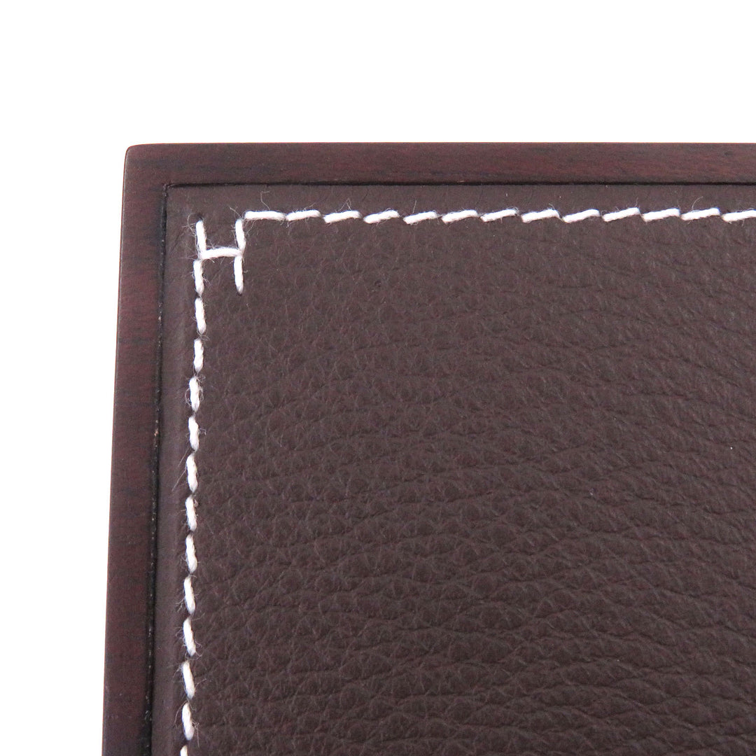 Excellent HERMES Other accessories Playard PM Serie Stitch Tissue Box Chocolat