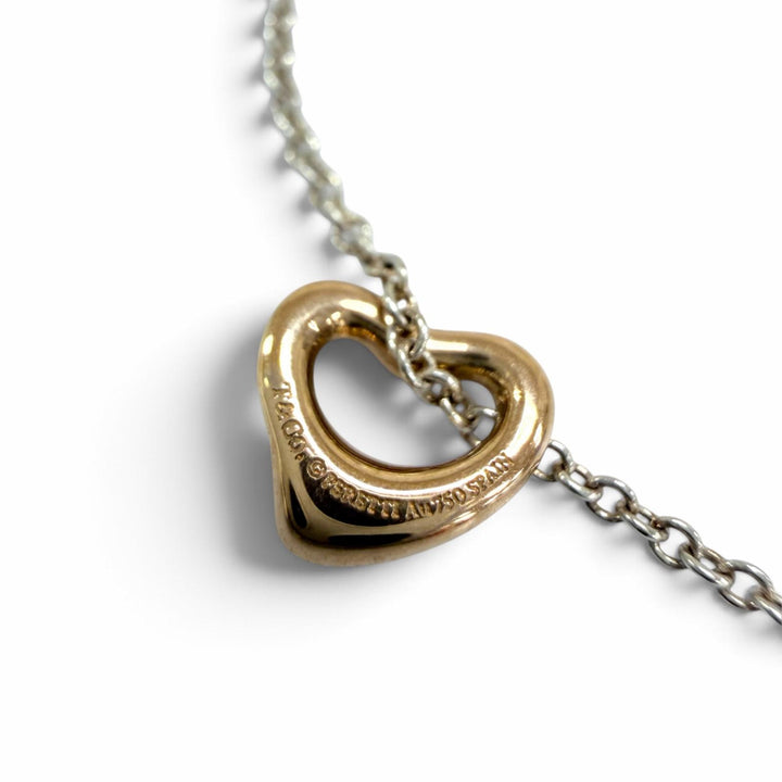 Great TIFFANY&Co. Double Open Heart Necklace Extra Mini Silver AG925 Women