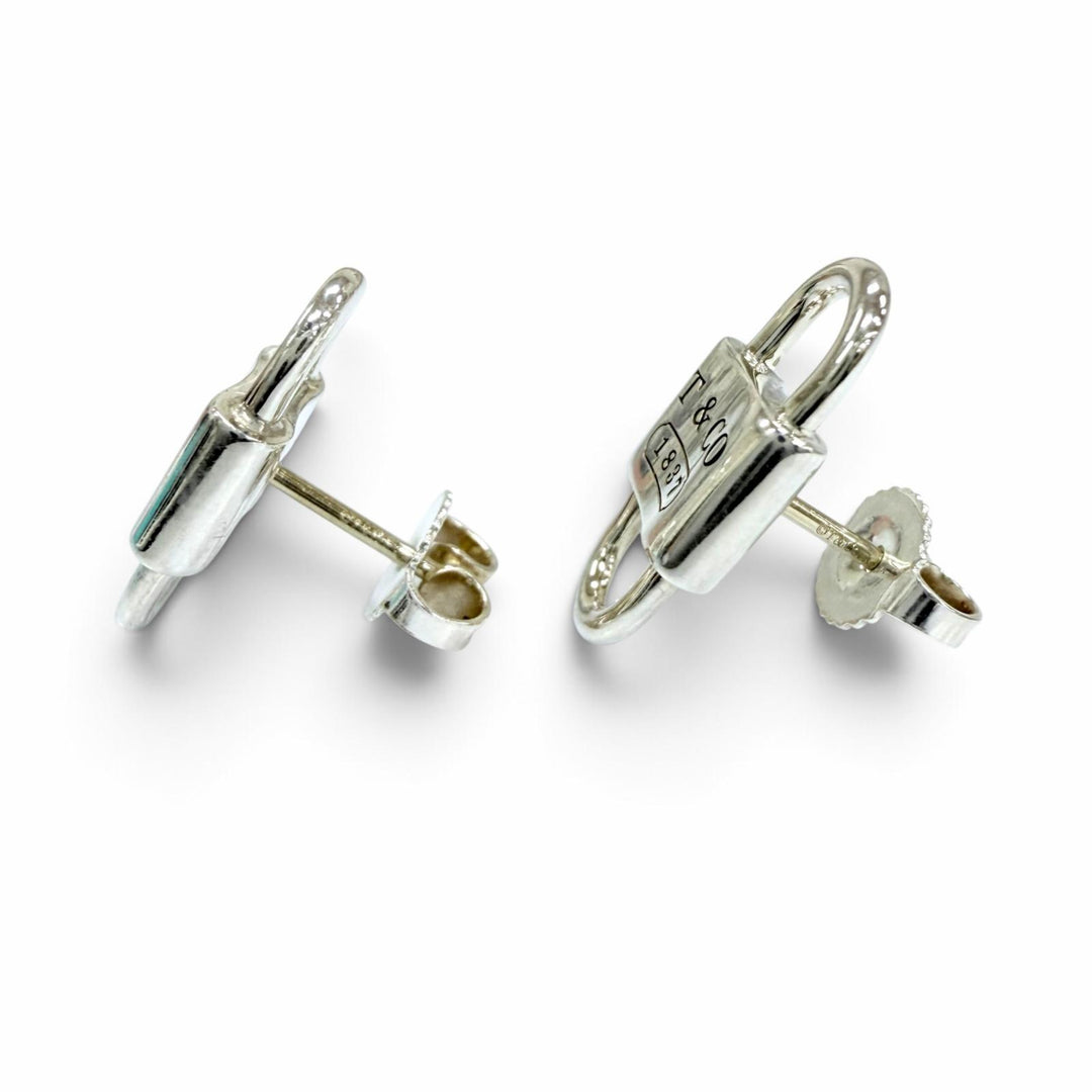 Great TIFFANY&Co. Pierce Small Double Lock Pierce Silver AG925 Women