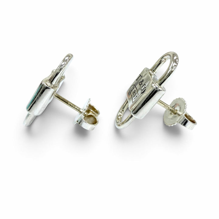 Great TIFFANY&Co. Pierce Small Double Lock Pierce Silver AG925 Women