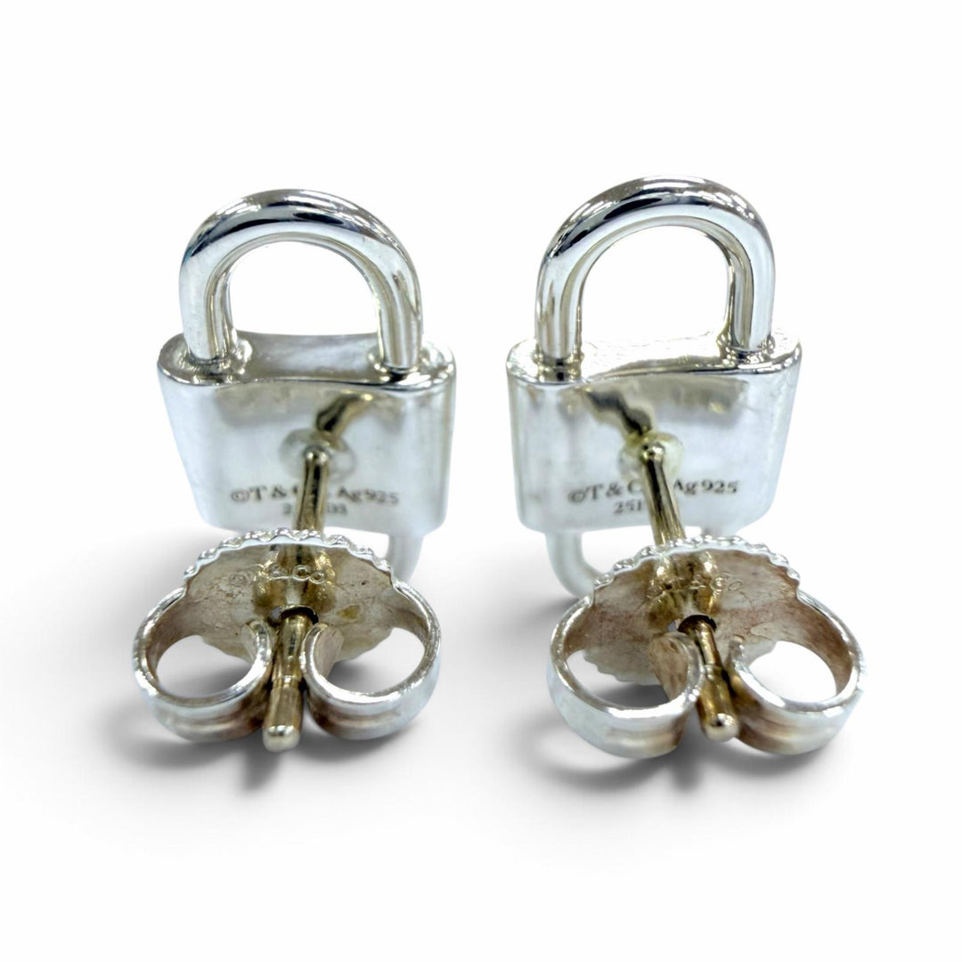 Great TIFFANY&Co. Pierce Small Double Lock Pierce Silver AG925 Women