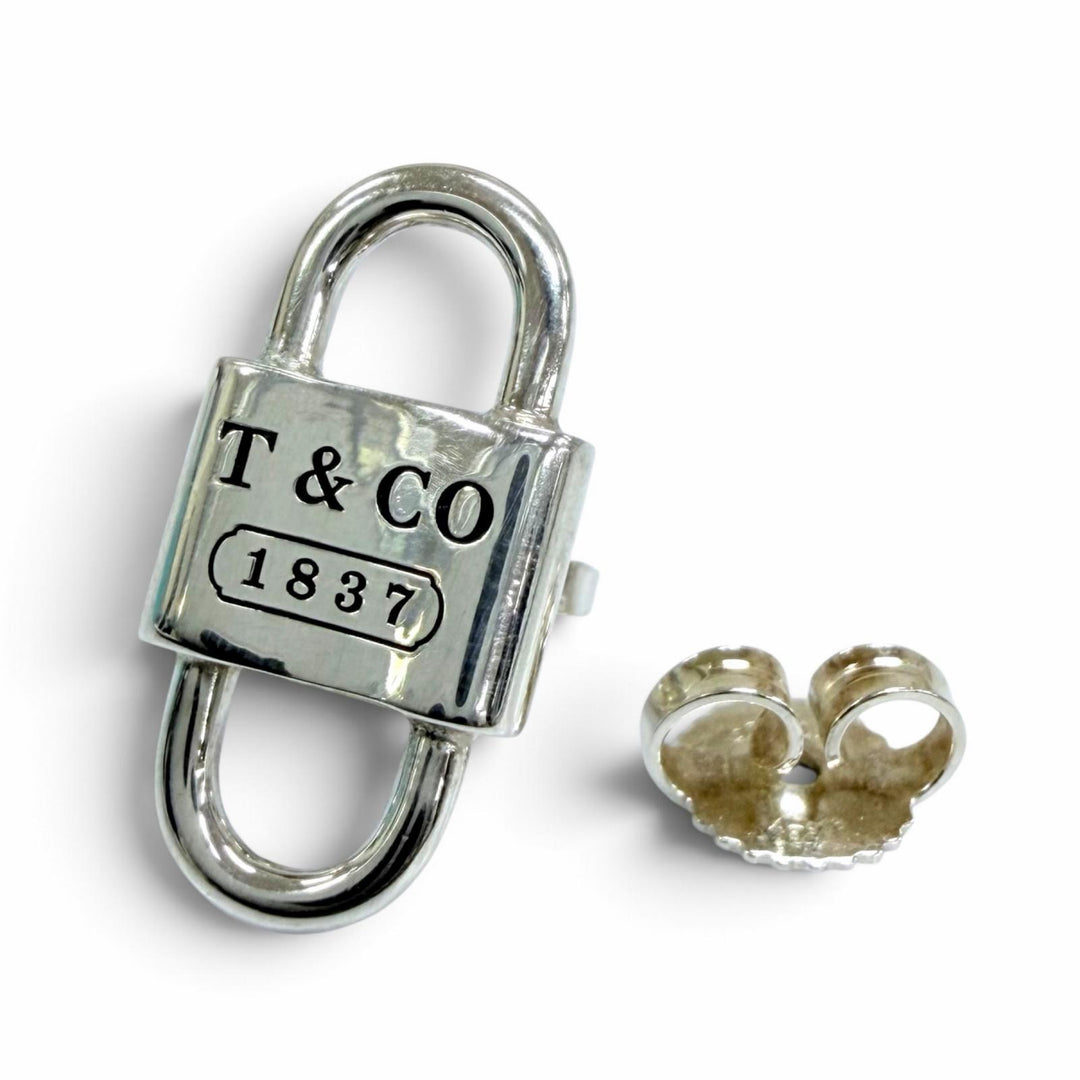 Great TIFFANY&Co. Pierce Small Double Lock Pierce Silver AG925 Women