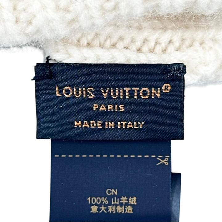 Great LOUIS VUITTON Knit cap Beanie LV Spark white cashmere Women M77882