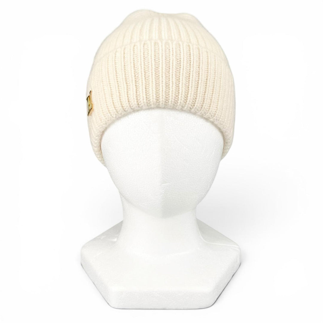 Great LOUIS VUITTON Knit cap Beanie LV Spark white cashmere Women M77882