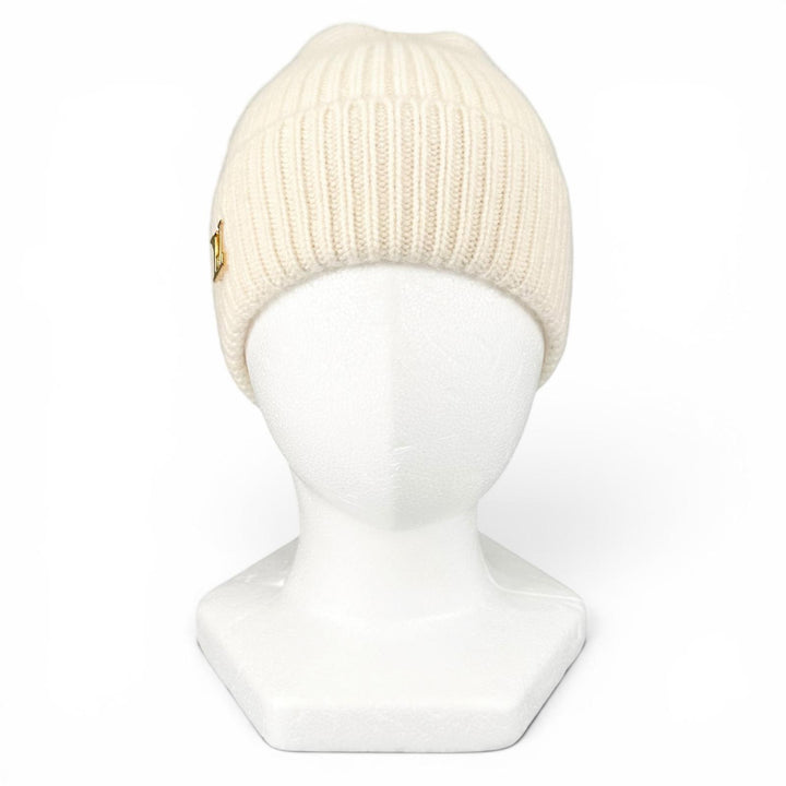 Great LOUIS VUITTON Knit cap Beanie LV Spark white cashmere Women M77882