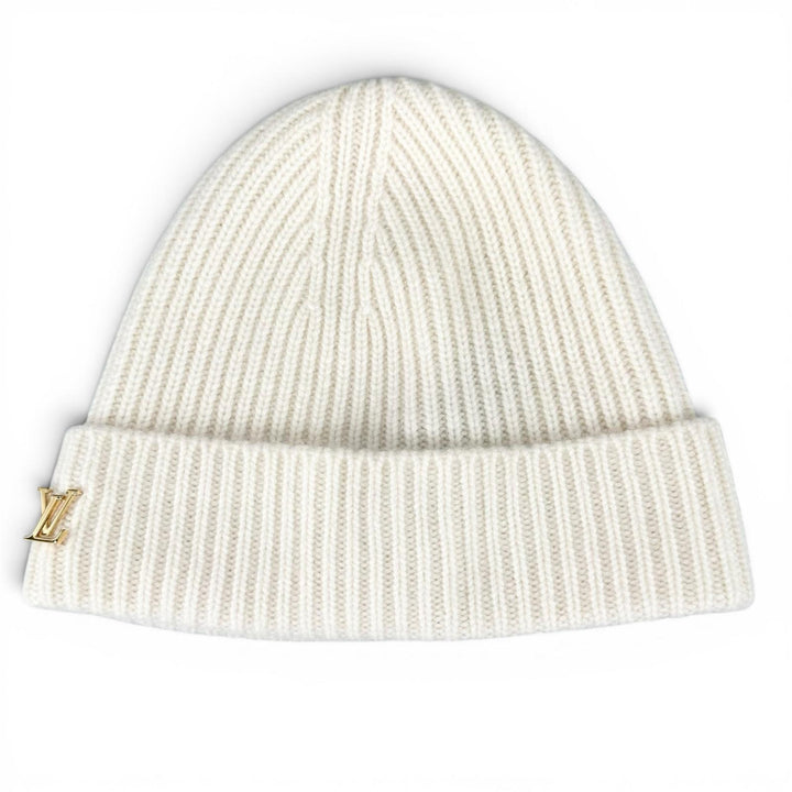 Great LOUIS VUITTON Knit cap Beanie LV Spark white cashmere Women M77882