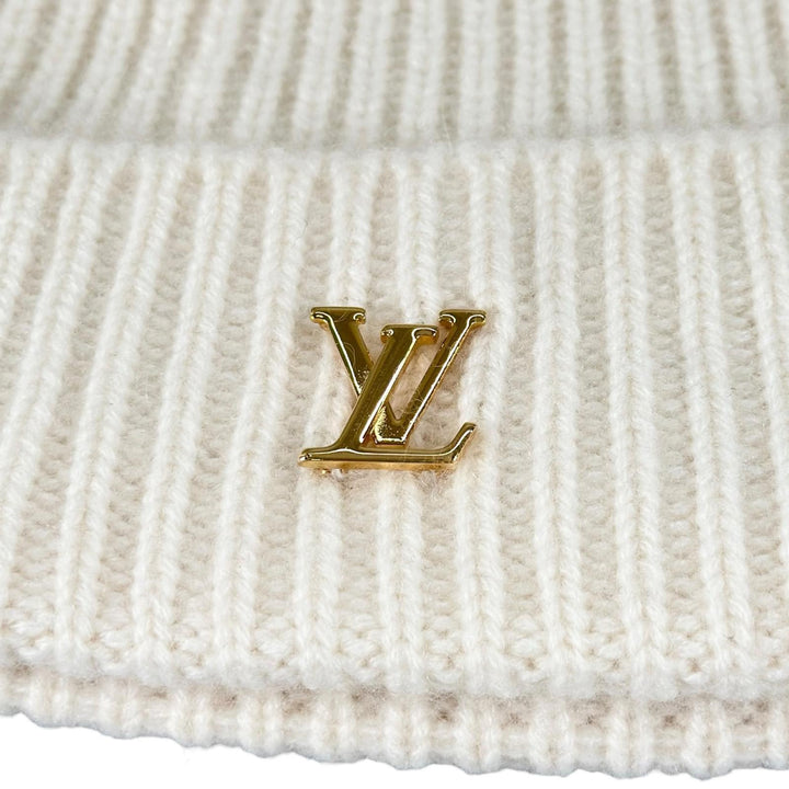 Great LOUIS VUITTON Knit cap Beanie LV Spark white cashmere Women M77882