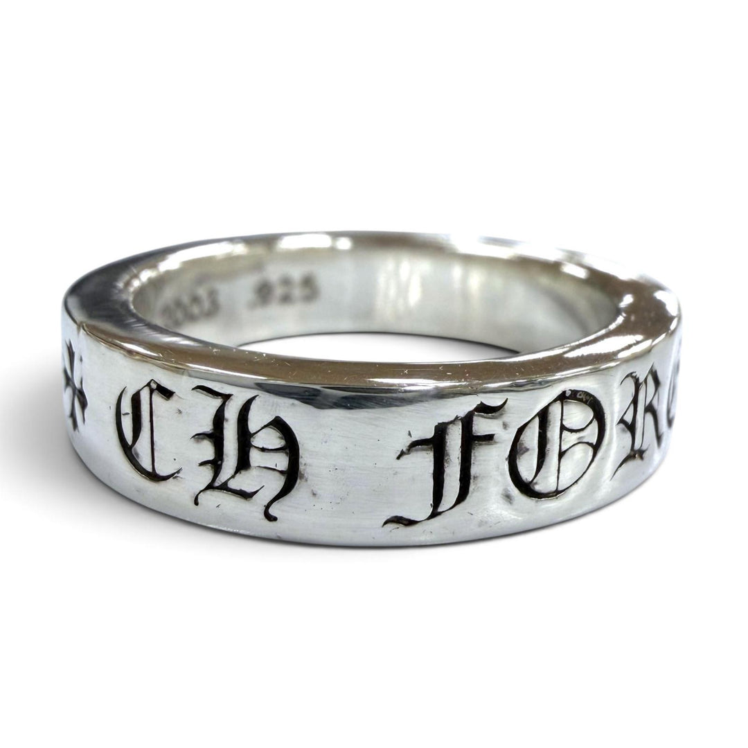 Great CHROME HEARTS Ring ring 0.2"" Spacer Forever Silver 925 mens