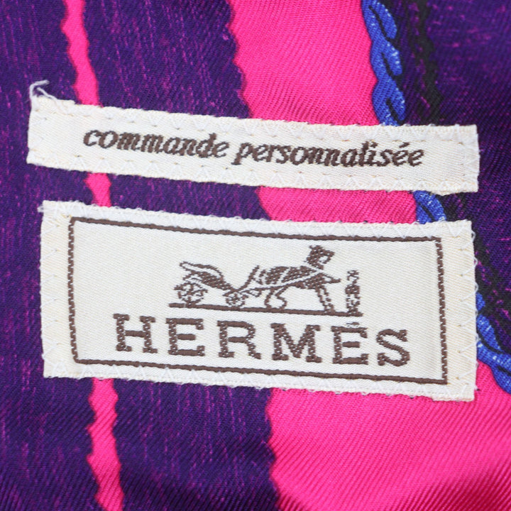 Very Good HERMES tailored jacket Striped Pattern Brown cotton mens 46