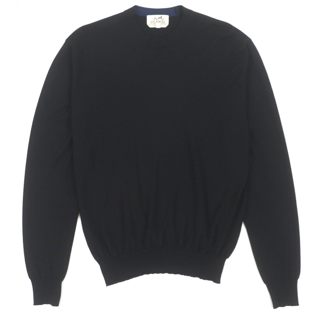 Excellent HERMES sweater black wool mens XS