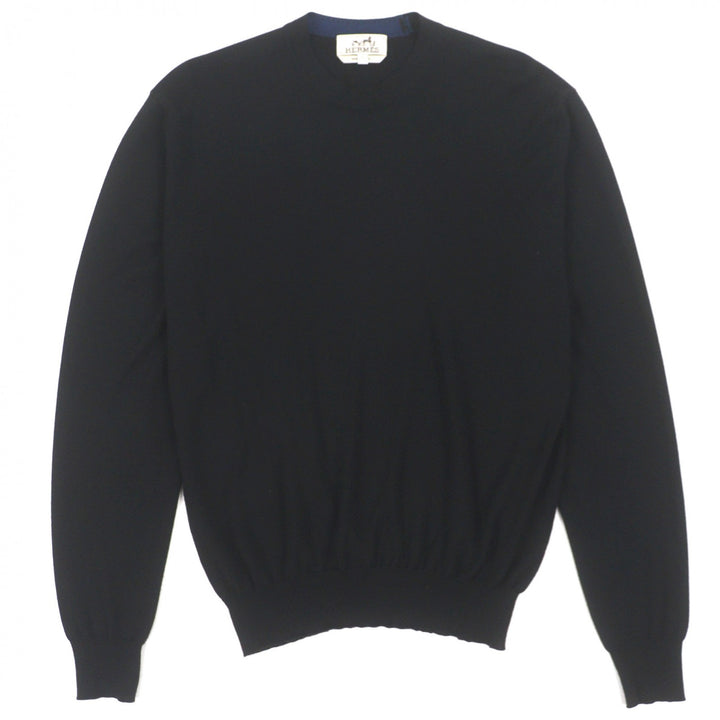 Excellent HERMES sweater black wool mens XS
