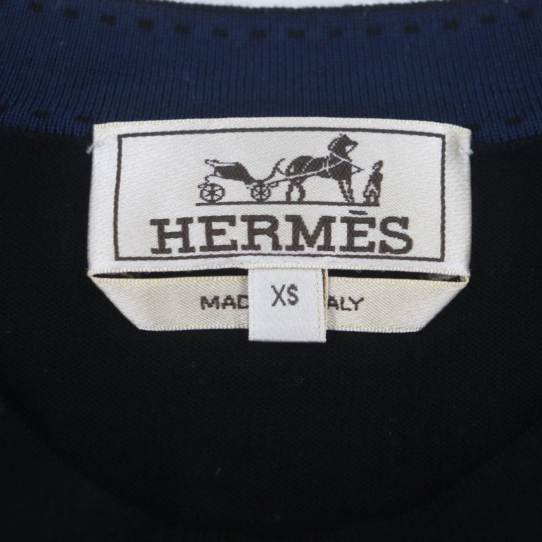 Excellent HERMES sweater black wool mens XS