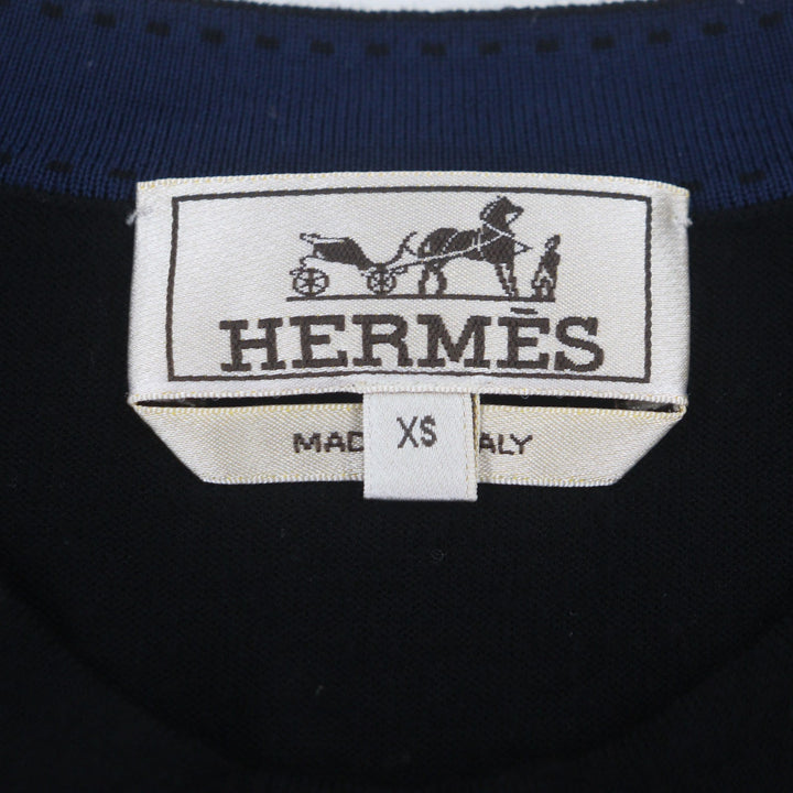 Excellent HERMES sweater black wool mens XS