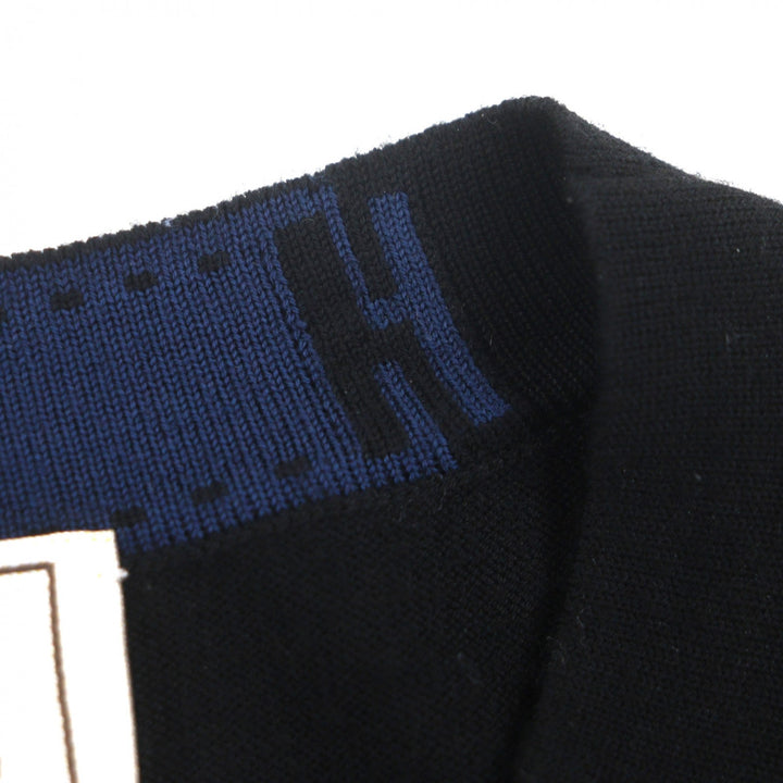 Excellent HERMES sweater black wool mens XS