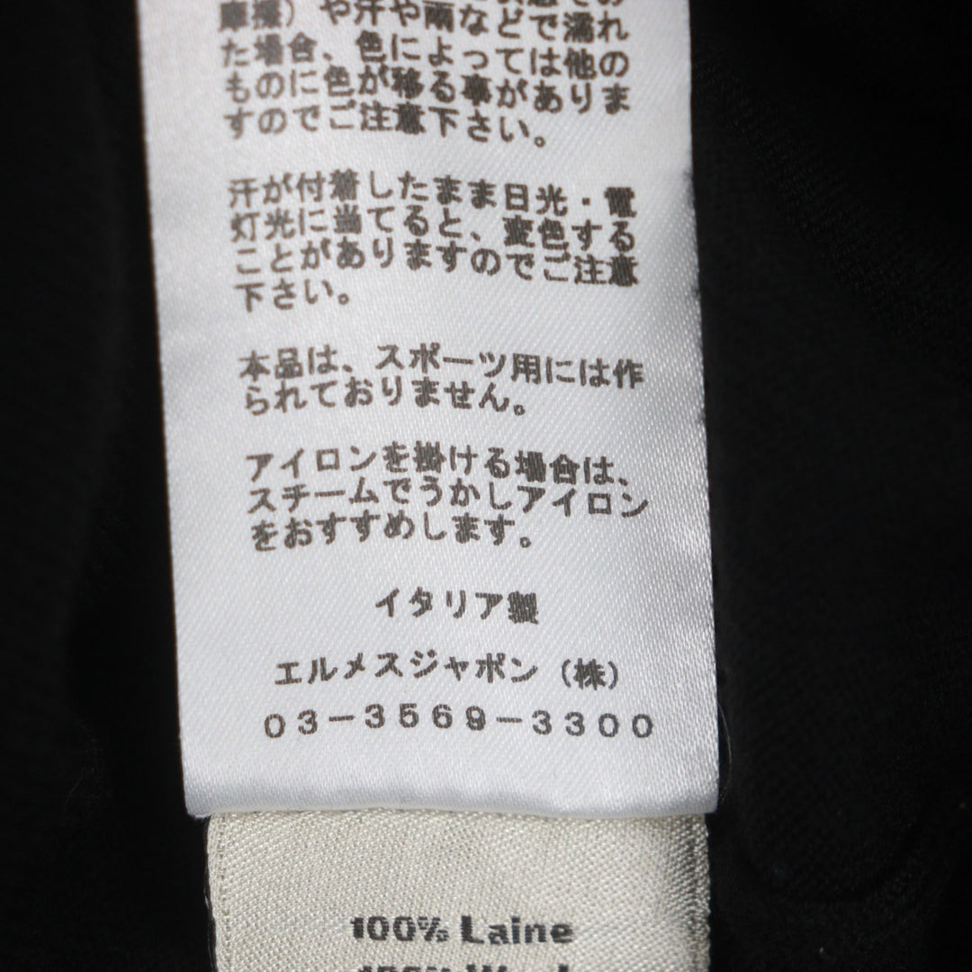 Excellent HERMES sweater black wool mens XS
