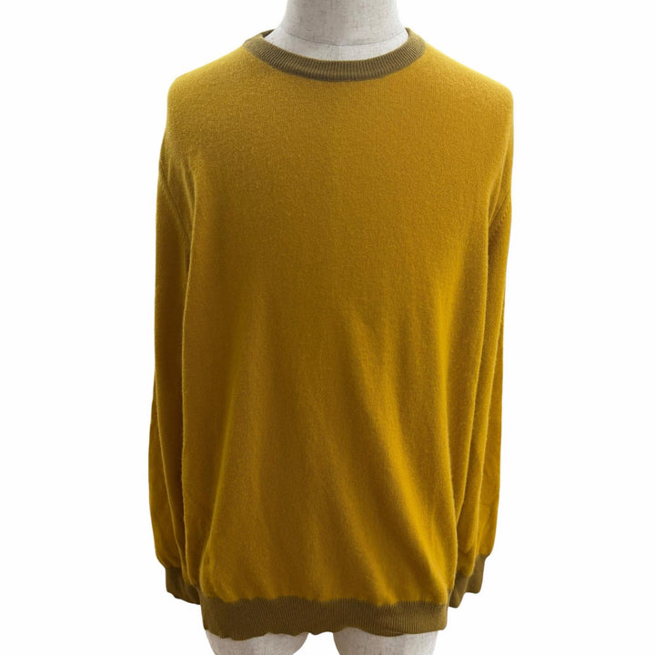 Great ARNYS PARIS knit Crew neck long-sleeve sweater mustard cashmere mens